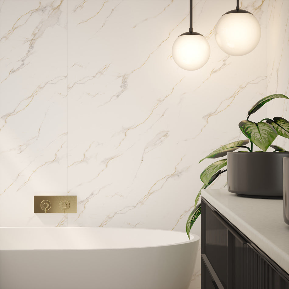 Nuance Tongue & Groove Panel - 2420 x 1220 x 11mm - Bianco Carrara