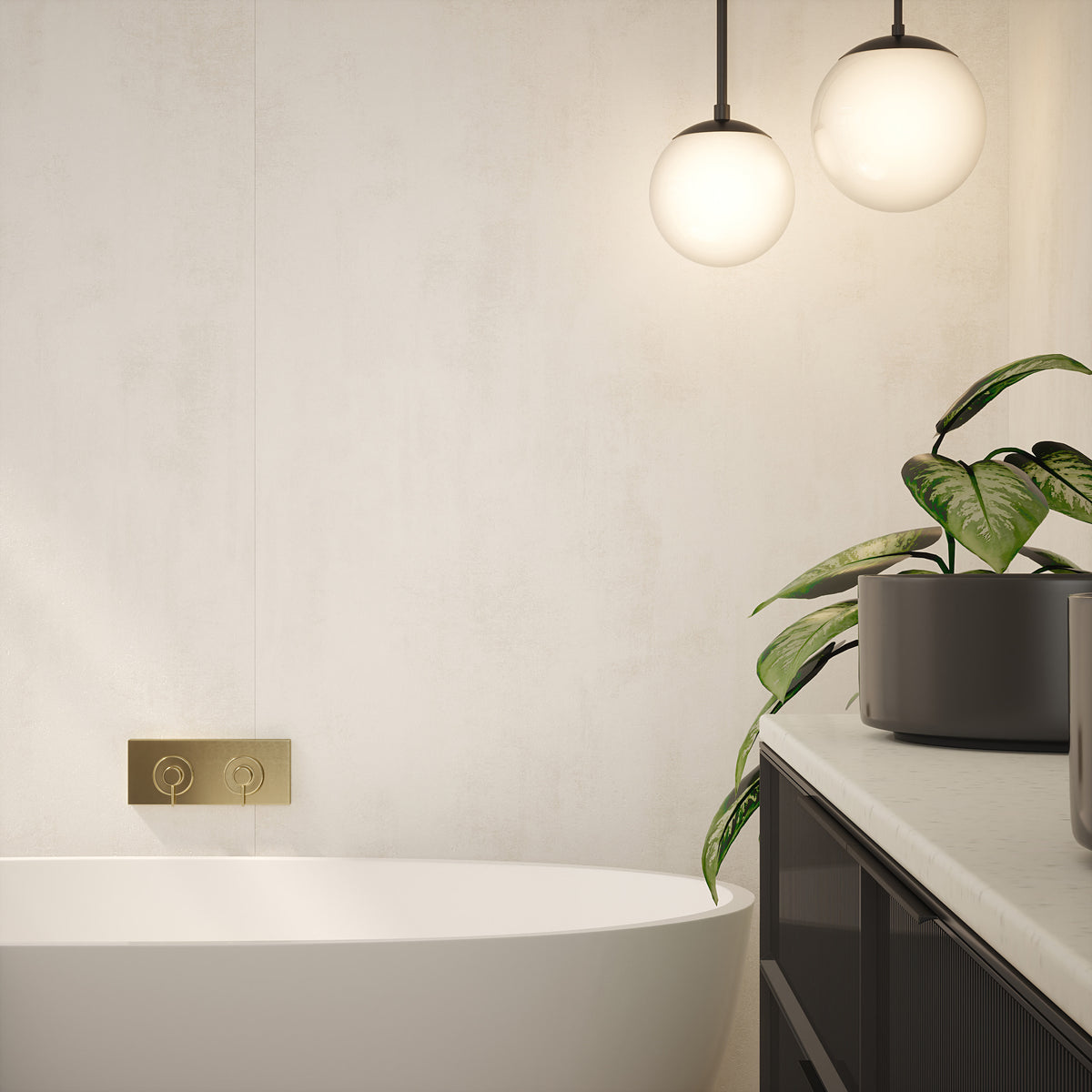 Recess Plaster Nuance Large Recess Pack F - Warm Plaster – Bathroom Wall Panel Co