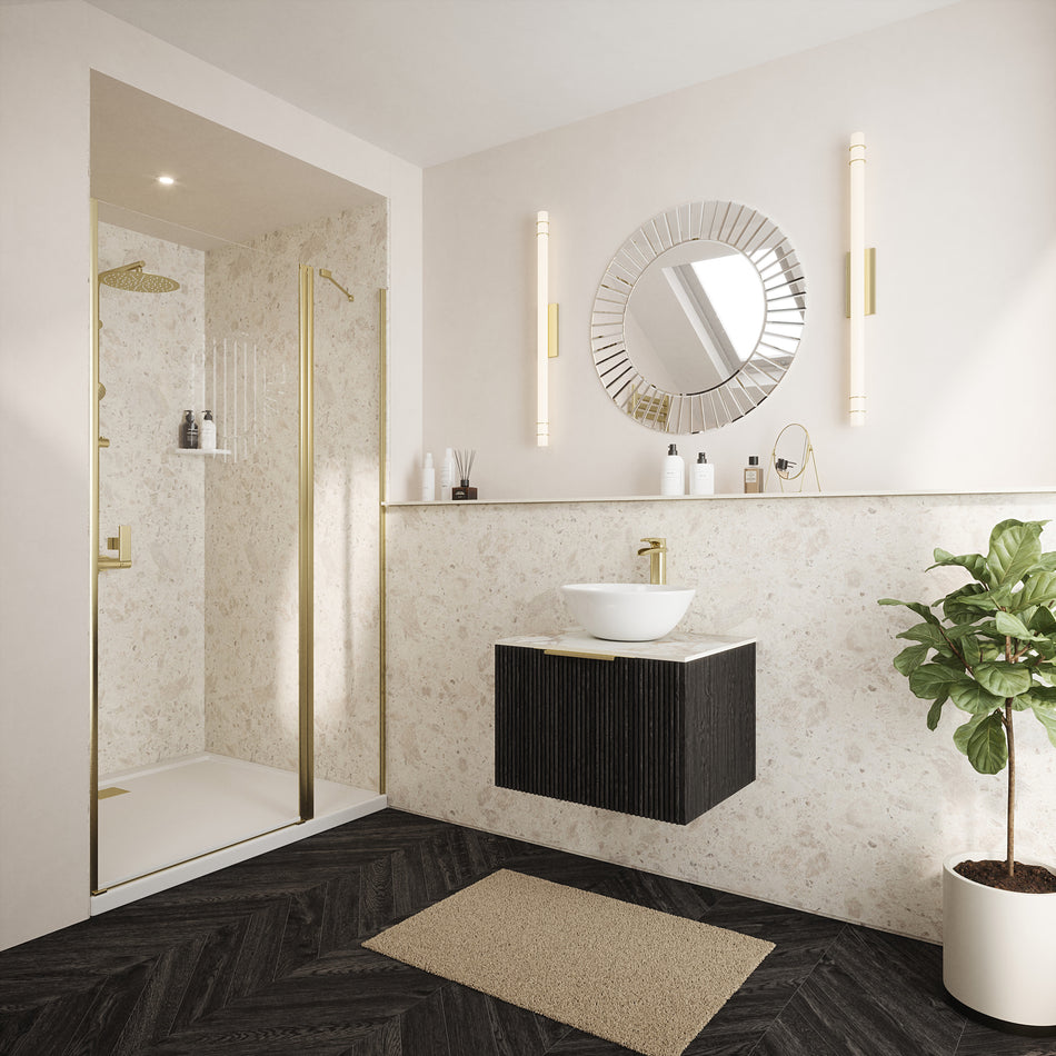 Nuance Feature Panel - 2420 x 580 x 11mm - Light Terrazzo