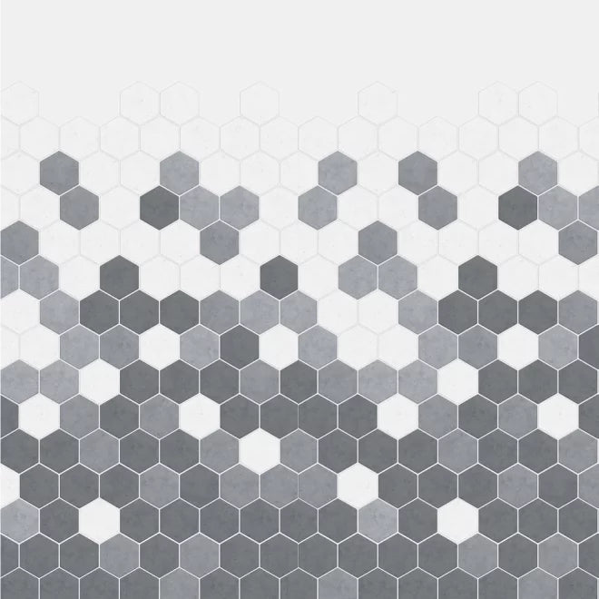 Kinewall Panel - 2500x1250mm - Grey Monochrome Hexagon