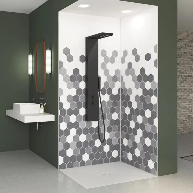 Kinewall Panel - 2500x1250mm - Grey Monochrome Hexagon