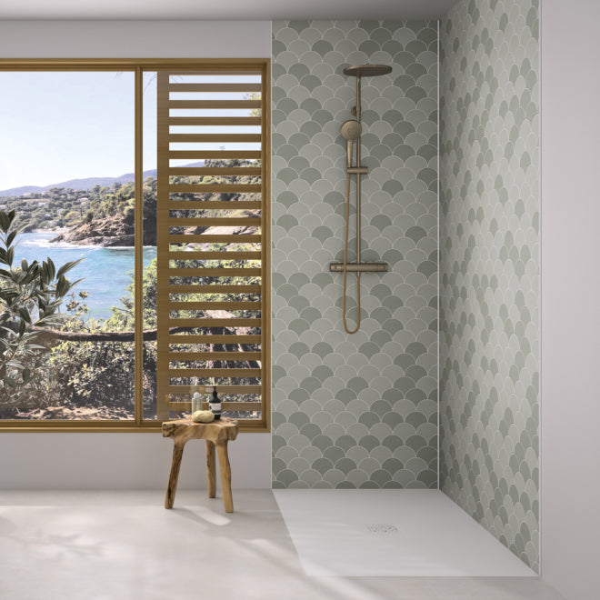 Kinewall Panel - 2500x1250mm - Sage Scalloped Edge