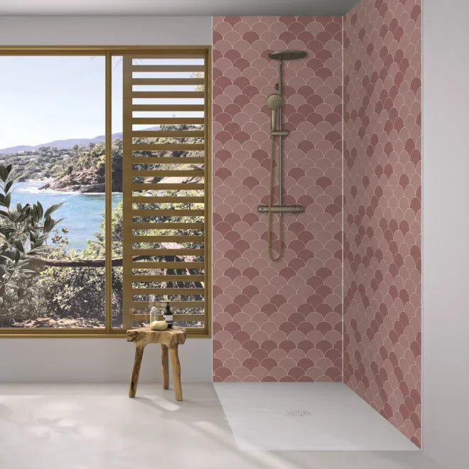 Kinewall Panel - 2500x1250mm - Terracotta Scalloped Edge