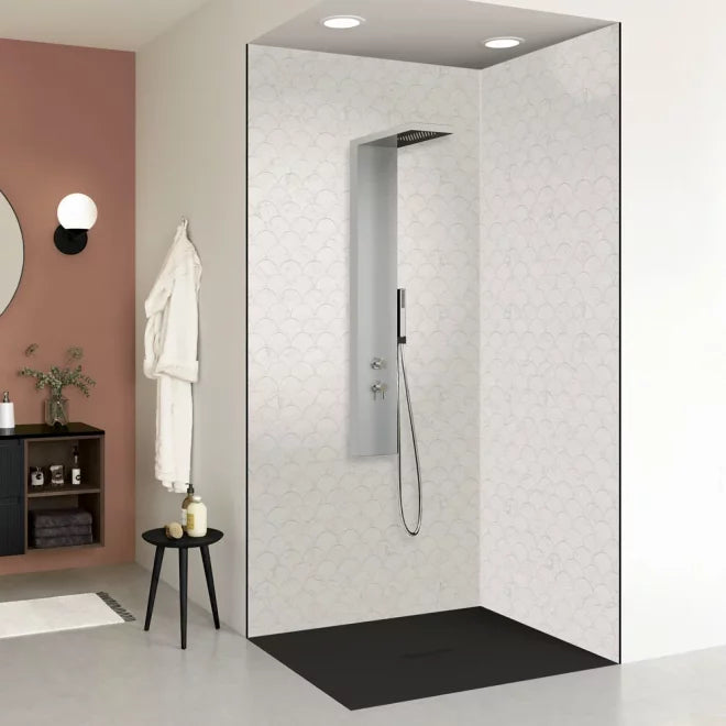 Kinewall Panel - 2500x1250mm - Marble Scalloped Edge